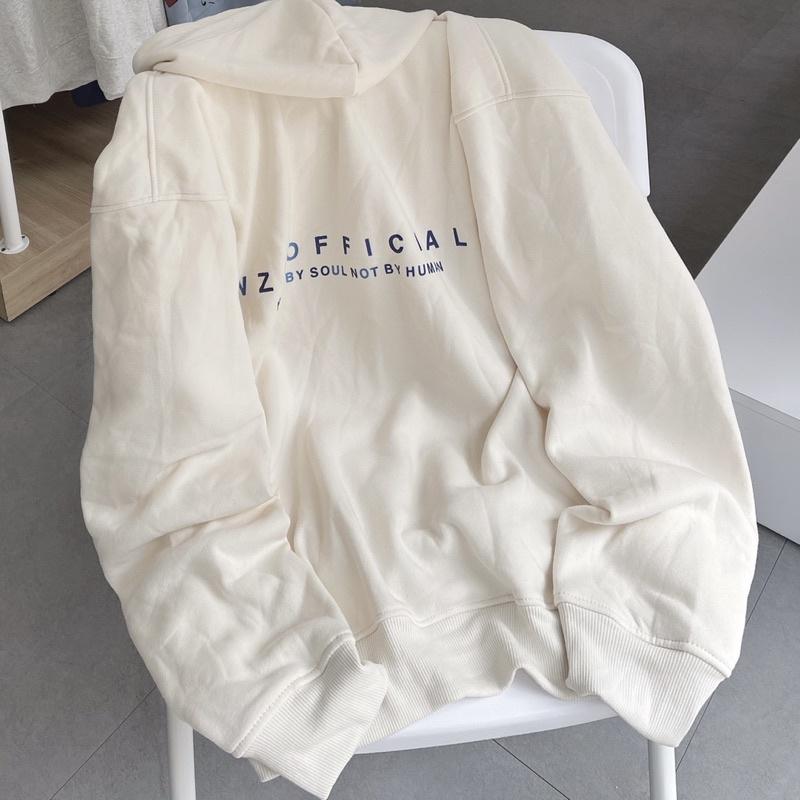 áo Hoodie nỉ WZS màu kem unisex ảnh thật SSSTore ( nam nữ mặc đều được