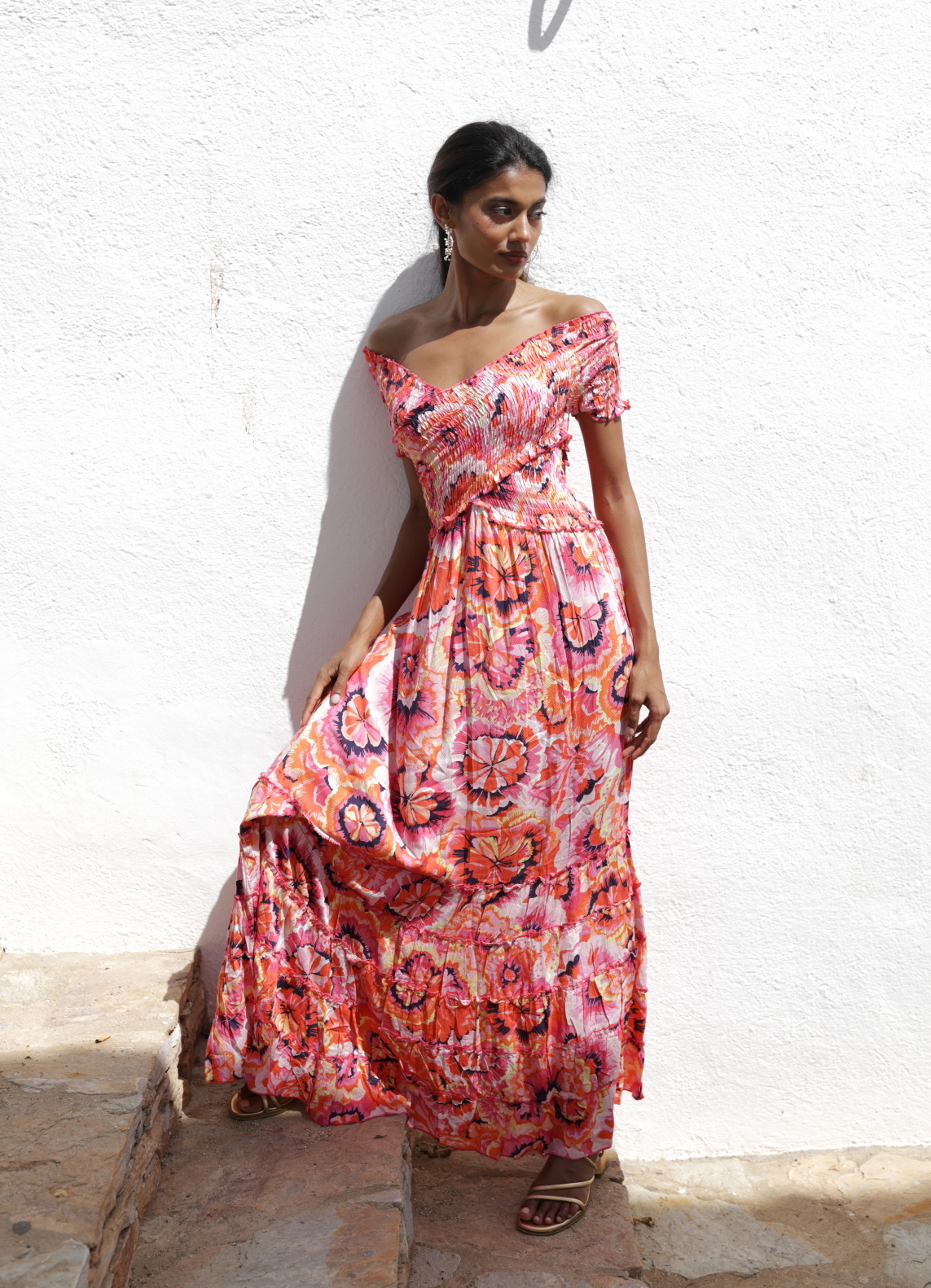 Maxi Hoa Cotton Cao Cấp Luna Llena