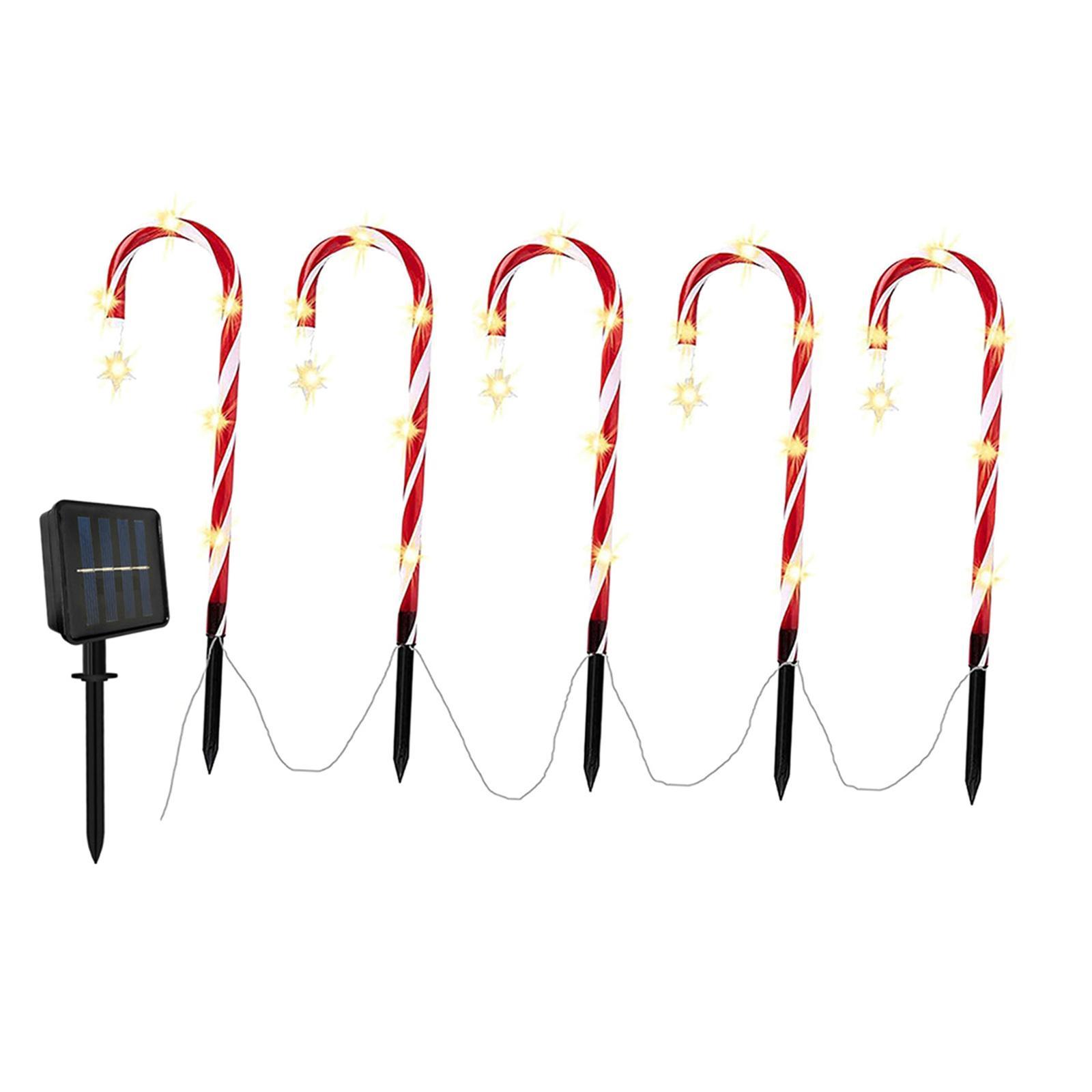 Đèn Trang trí Giáng Sinh Hình Kẹo đèn LED năng lượng mặt trời