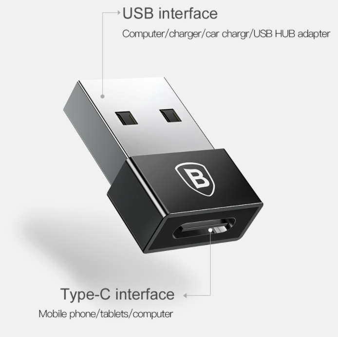 Đầu Chuyển OTG Baseus Từ USB to Type-C - Hàng Chính Hãng