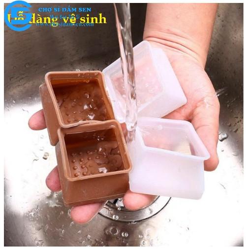 Miếng bọc chân ghế hình vuông - Lót chân bàn bằng silicone dẻo, chống trượt, chống xước sàn phù hợp với mọi loại bàn ghế