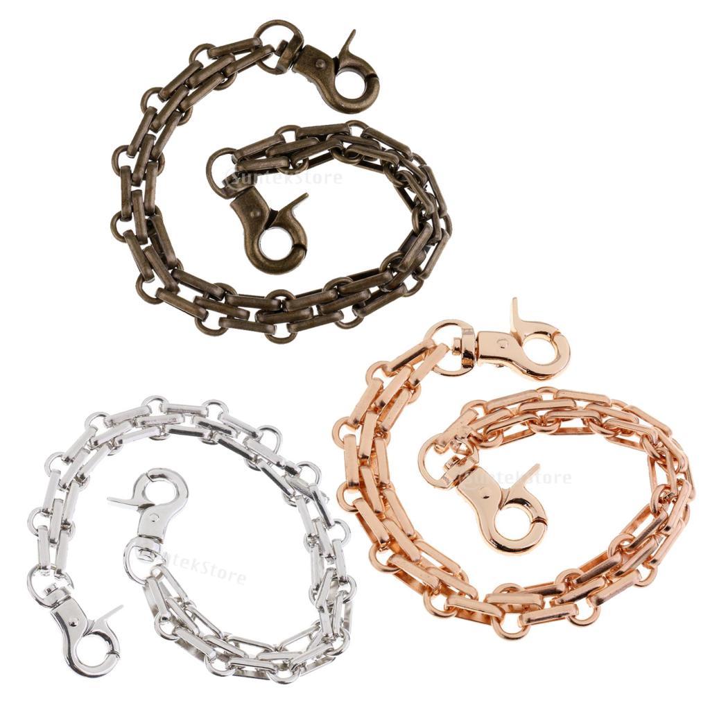 2 Pieces Metal Pocket Handle Handbag Wallet Bag Chains 25cm 9.84" Strap