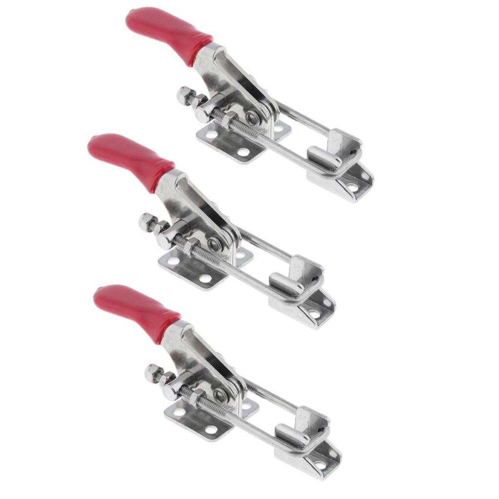 3pcs SS Quick Release Latch Type Toggle Clamp, 170kg Holding Capacity