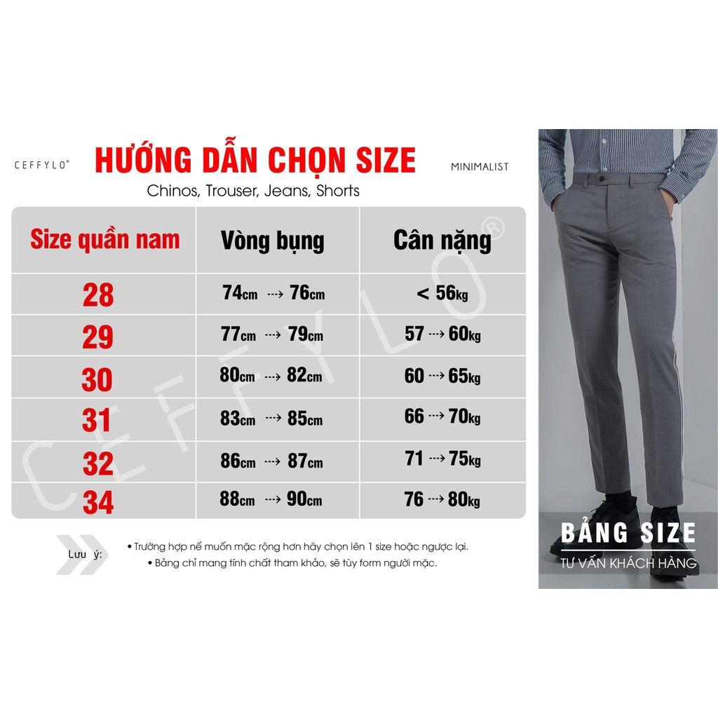 Quần Khaki trơn Đen Nam Cao Cấp Công Sở (túi chéo) CEFFYLO Dáng Basic Phong Cách Trẻ Trung