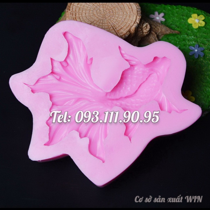 Khuôn silicon làm rau câu cá vàng 3 đuôi - Mã số 1424