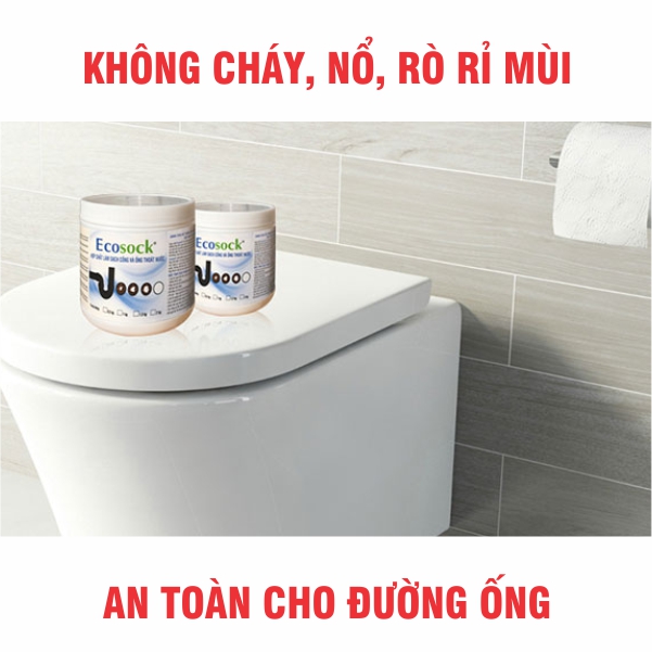 EcoClean ECOSOCK - Thông Tắc TỨC THỜI, Phân Hủy Tóc, Dầu Mỡ, Thức Ăn, Chất Thải - Hộp 500 gr