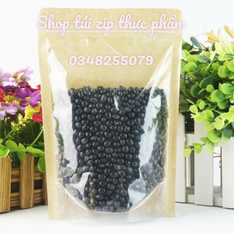 0.5KG Túi Zip mặt giấy - mặt trong, túi giấy đựng thực phẩm khô, Túi đựng bánh kẹo, túi zip giấy kraft, craft nhìn thấy sản phầm bên trong