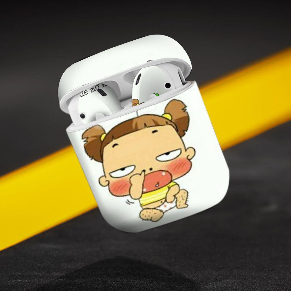 Miếng dán skin cho AirPods in hình Sủa để mở khóa - fun033 (AirPods ,1 2, Pro, TWS, i12)