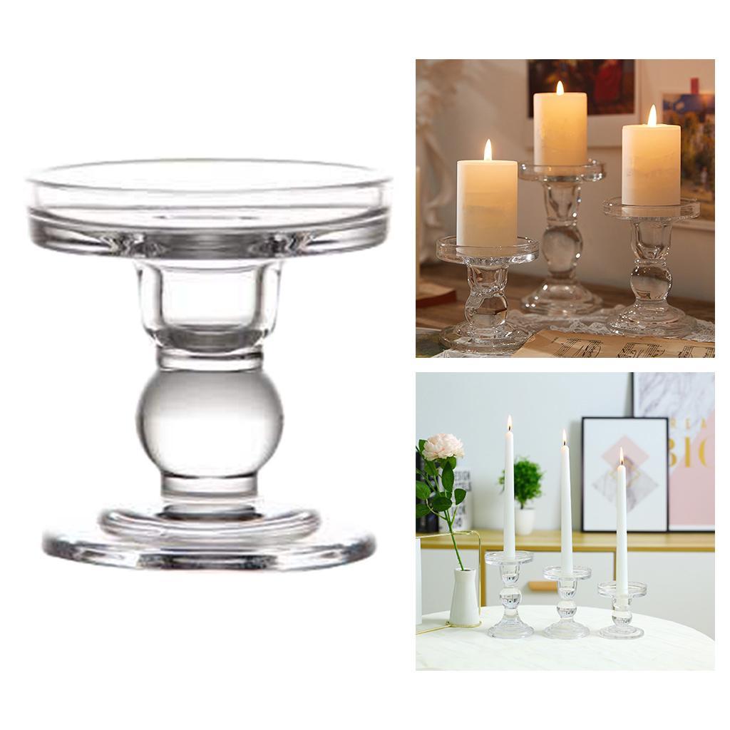 Transparent Glass Candle Holder Candle Stand Candlestick;