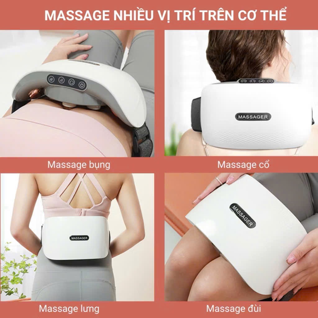 ￼Máy Massage Bụng Lưng Đùi Pin Sạc Tích Hợp Đá Nóng Himalaya Hỗ Trợ Giảm Mỡ Bụng Đai Mát Xa Bụng Eo Lưng