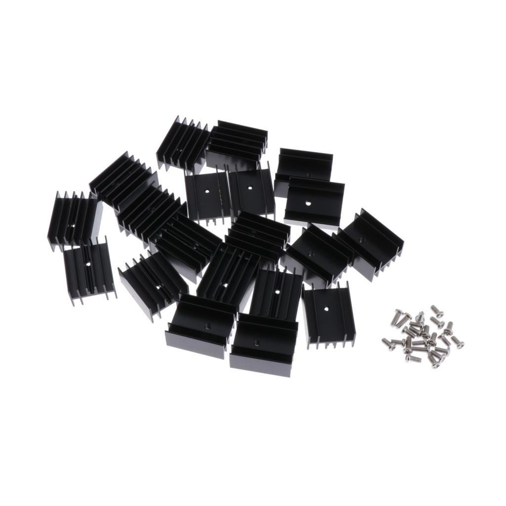 20pcs Transistor MOSFET Heat Sink Aluminium To-220 30mm MOS  Cooling