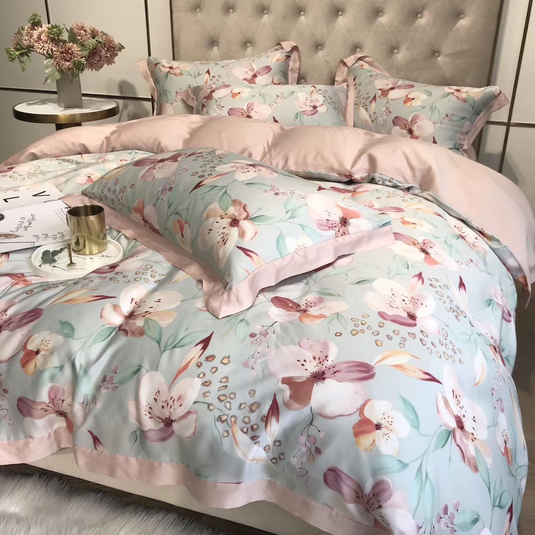 Bộ ga gối lụa TENCEL 60S hoạ tiết
