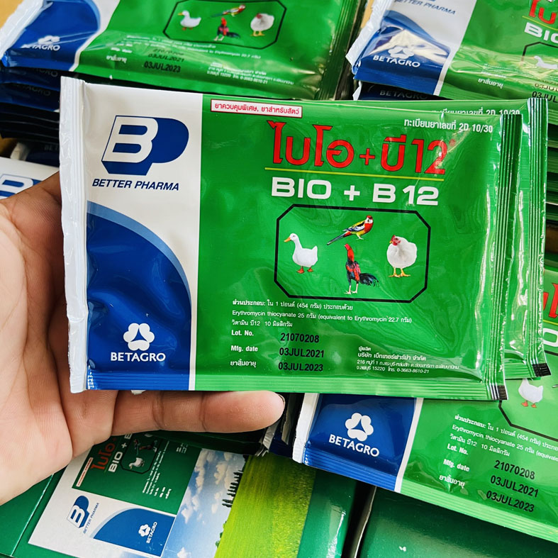 Bio B12 Gói 20g-Úm Gà Con-Chim Cảnh-Phòng Ngừa Gió Cho Gà Lớn