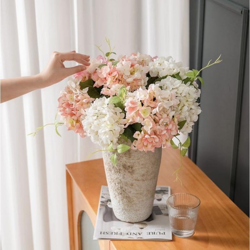 Hoa cẩm tú cầu đại cành dài 46cm Hoa giả để bàn chụp ảnh decor phòng khách chụp ảnh cao cấp H10