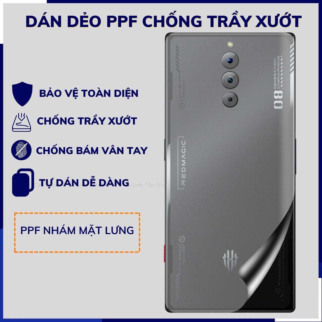 Dán dẻo PPF nubia redmagic 8 pro trong suốt hoặc nhám chống bám vân tay bảo vệ điện thoại mua 1 tặng 1 huỳnh tân store