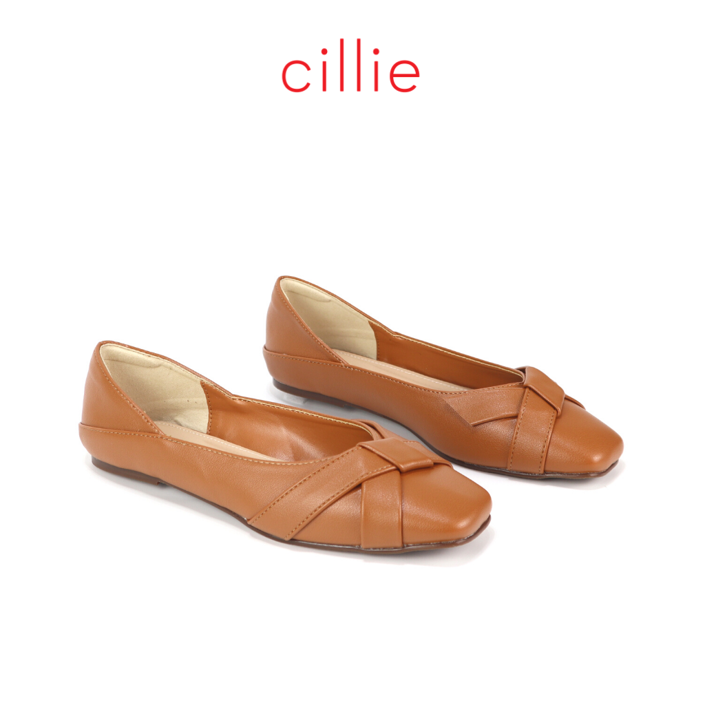 Giày búp bê nữ cao cấp đế bằng chống trơn mũi vuông nơ chéo vintage dễ thương siêu êm chân mẫu mới hottrend Cillie 1136