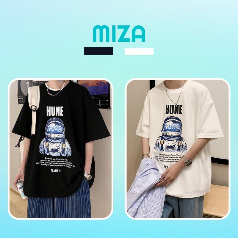 Áo thun nam nữ unisex basic tee form rộng cổ tròn cotton oversize trắng đen ulzzang giá rẻ in cool ngầu freesize HUNE