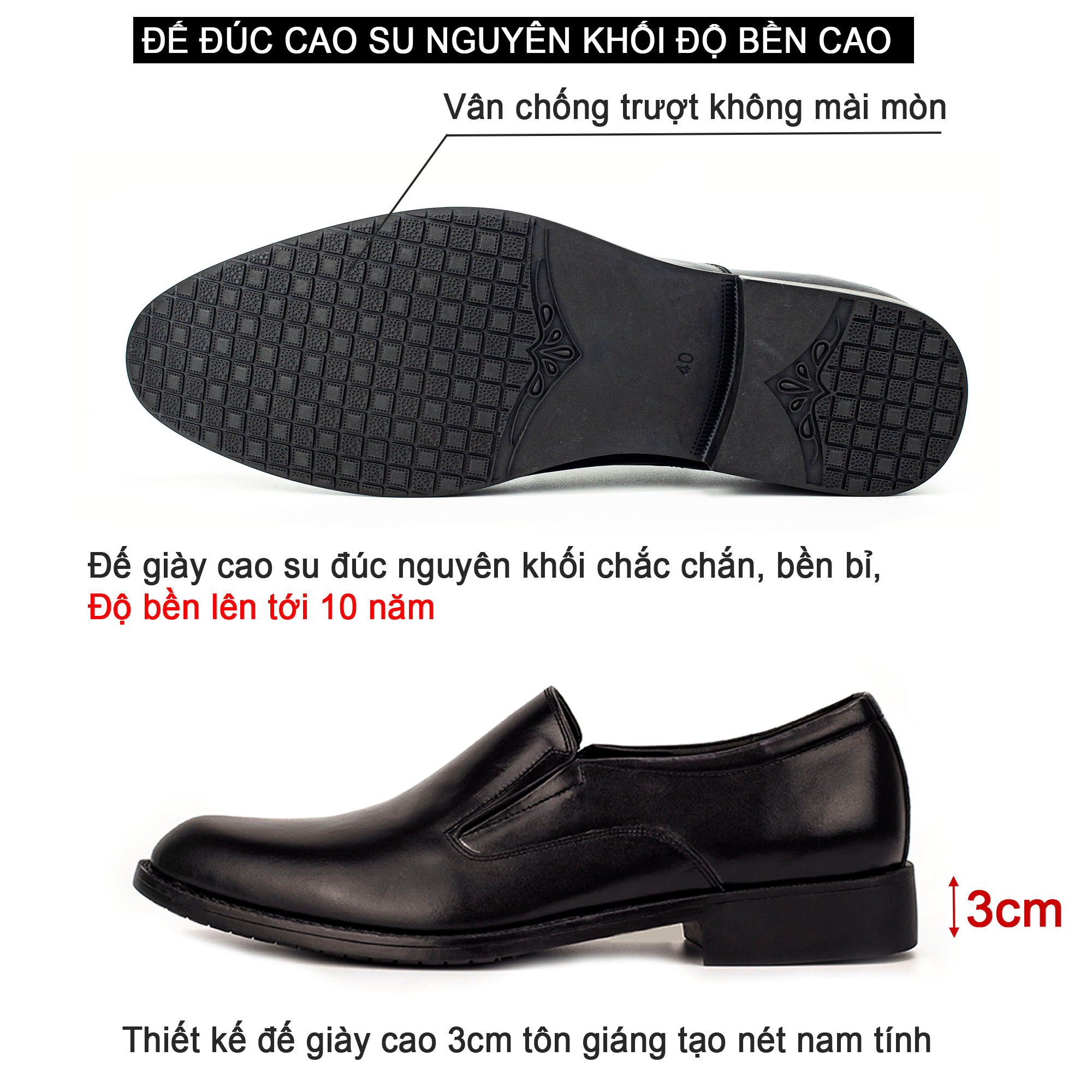 Hình ảnh Giày lười da nam công sở Bụi Leather G107 - Da bò Nappa cao cấp