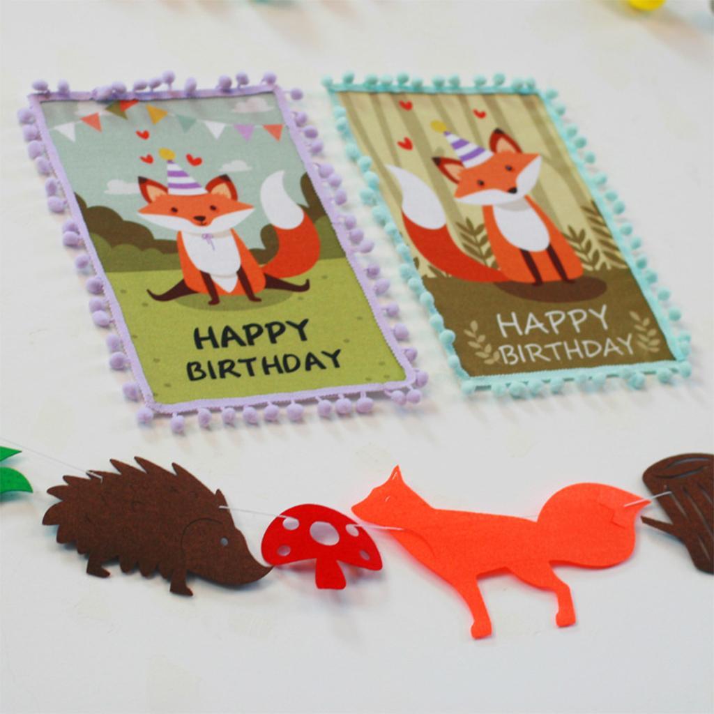Cute Animal Bunting Banner Birthday Baby Shower Kids Room Christmas Decor