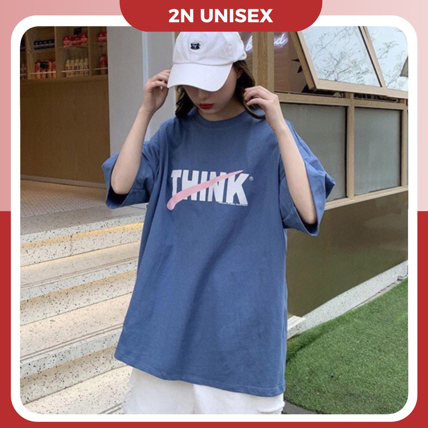 Áo thun tay lỡ form rộng - phông nam nữ cotton oversize - T shirt Think - 2N Unisex