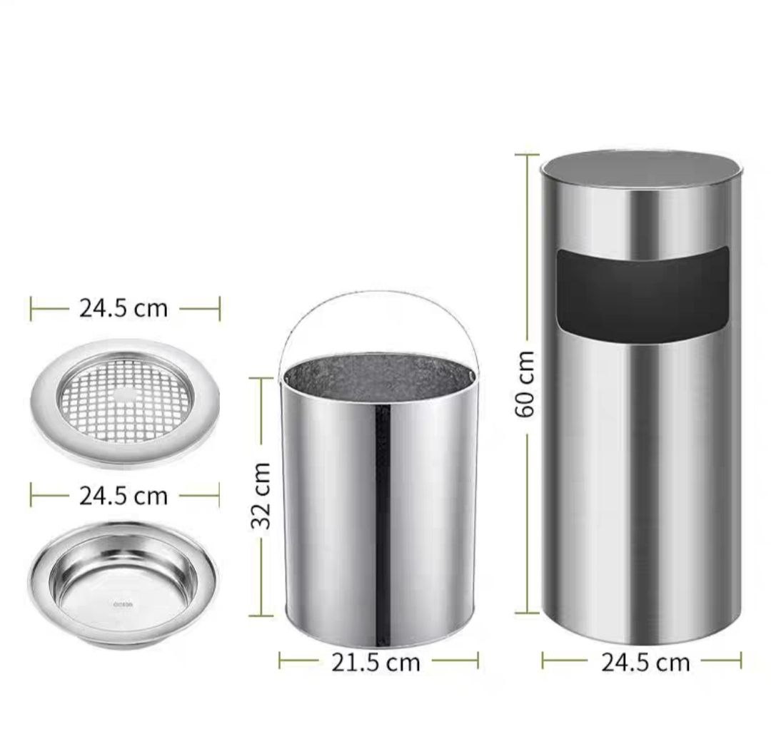 Thùng Rác Inox Gạt Tàn Thuốc  - Ø25 X 610H ( hàng cao cấp )