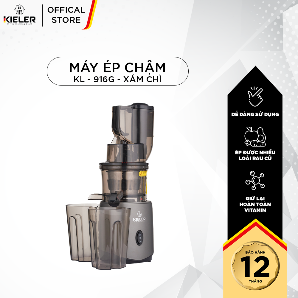 Máy ép chậm trái cây Kieler KL-916G 0,7L Máy ép hoa quả hàng chính hãng Đức công suất mạnh 240W giữ nguyên dưỡng chất Vitamin