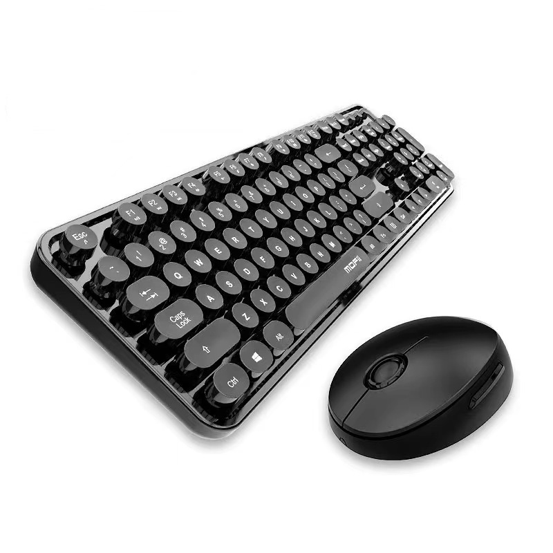 Bàn phím và chuột màu hỗn hợp trò chơi 2.4Ghz không dây Vintage Universal Bàn phím và bàn chơi game dành cho nữ
