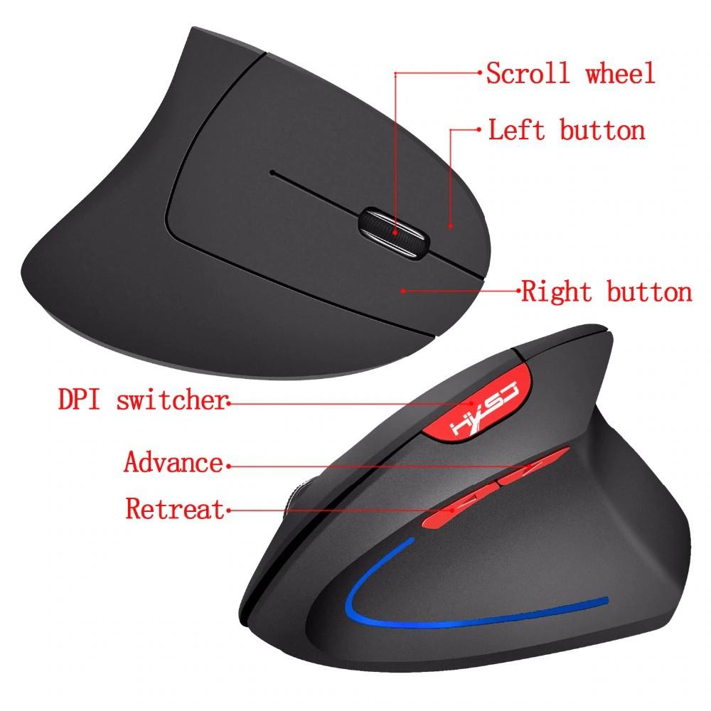 Kèm Củ Sạc Cao Cấp - Chuột Không Dây Gaming 2.4G Thế Hệ Mới HXSJ T22 Chuyên Dùng Cho Các Game Thủ - Dùng pin sạc - Hàng Nhập Khẩu