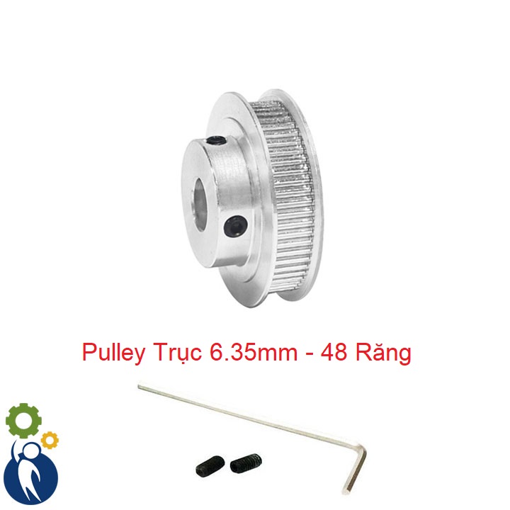 Buly, Puly, Pulley Trục 6.35mm - 48 Răng, sử dụng với dây đai 2GT-6mm