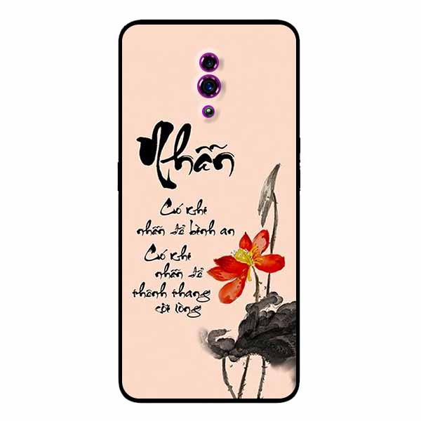 Ốp lưng in cho Oppo Reno Mẫu Thư Pháp Nhẫn Nền Hồng