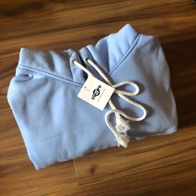 Áo hoodie unisex 2T Store H24 màu xanh da trời Sky