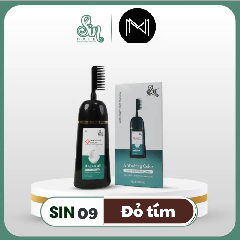 Dầu gội đổi màu tóc Sin Hair 500ml màu đỏ tím thời thượng quý phái