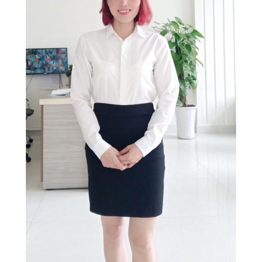 (HOT) Áo Sơ Mi Trắng Nữ Áo Công Sở Tay Dài (sp có thêu hình ở túi, ngẫu nhiên