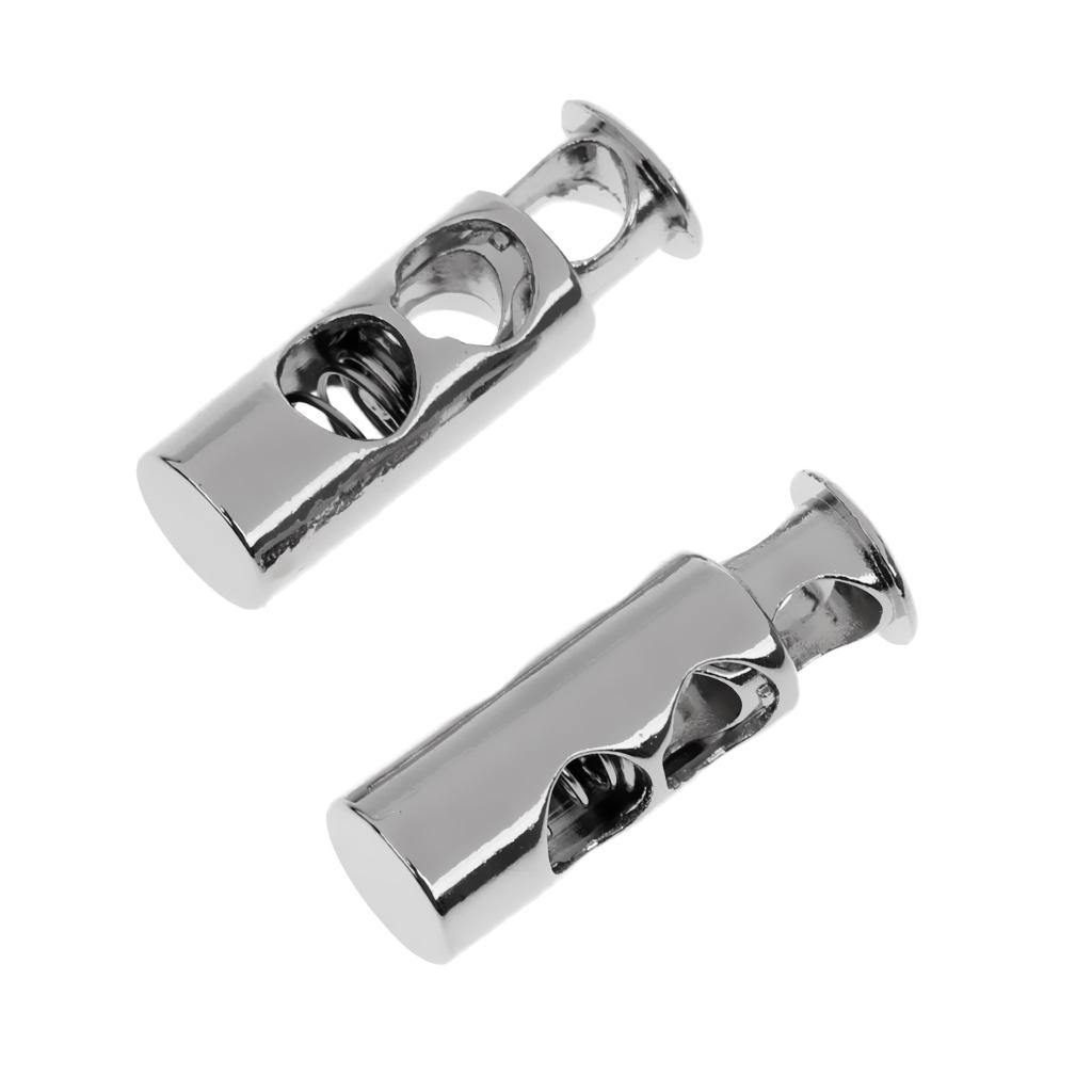 10 Miếng Khóa Dây Kim Loại Khóa 2 Lỗ Chuyển đổi Lò Xo Ngăn Chặn Kết Thúc