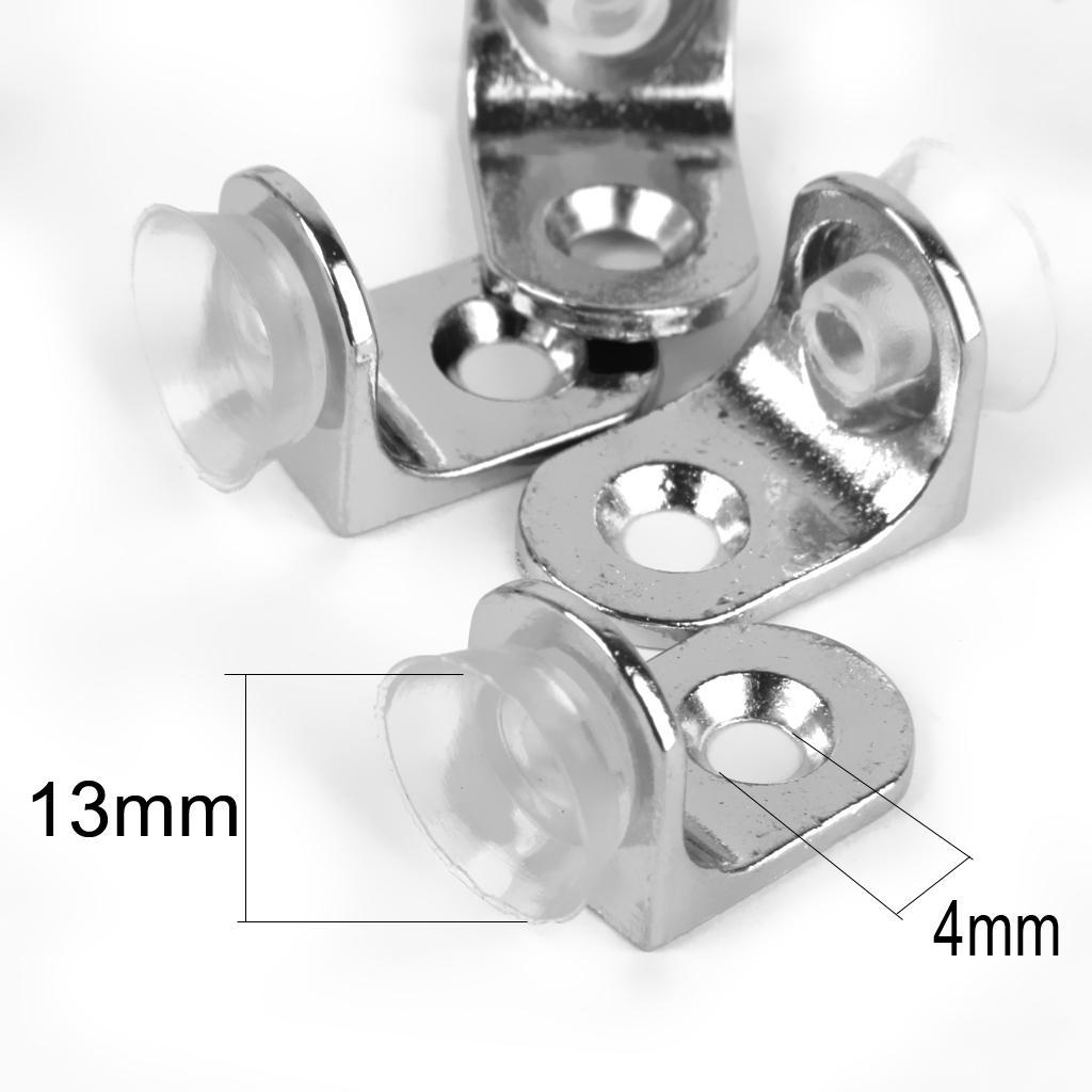 10pcs Suction Cup Base Metal Glass Shelf Support Clamp Brackets For Shelves