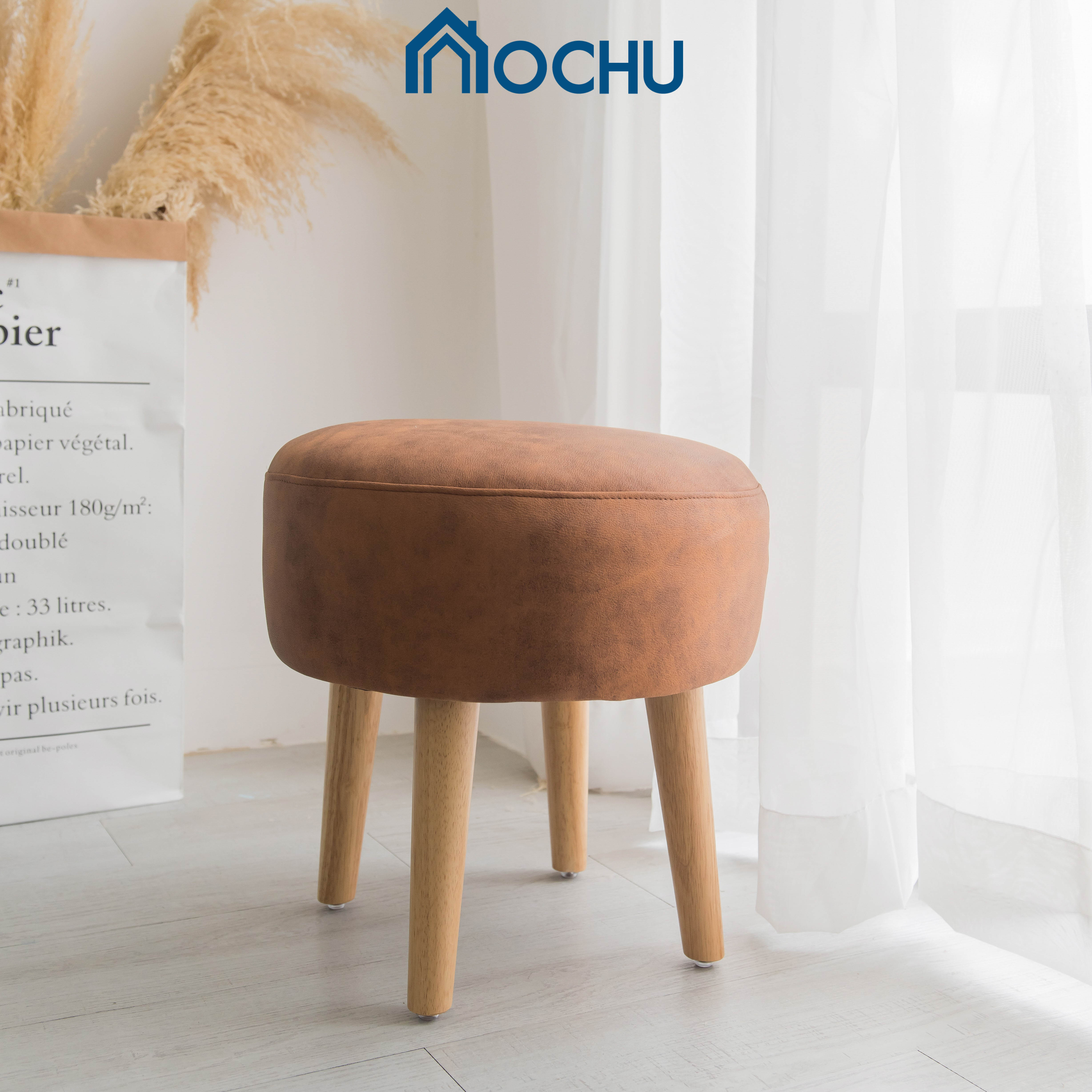 Ghế Đôn Tròn Sofa OCHU Chân Gỗ Thông - Chubby Stool