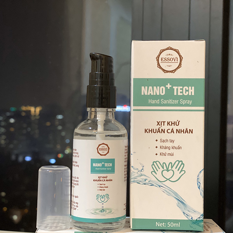 Xịt diệt khuẩn không khí, đồ vật, tay Nano Tech 50ml