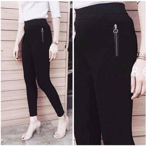 Quần legging nữ đẹp cạp cao nâng mông túi khóa chất umi co giãn cao cấp xuất Hàn Quốc Q766