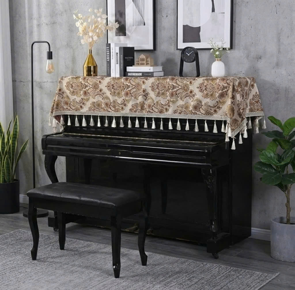 Khăn phủ đàn piano cơ đàn piano điện tử 88 phím phong cách Châu Âu cổ điển sang trọng chống bụi chống xước - HÀNG CHÍNH HÃNG