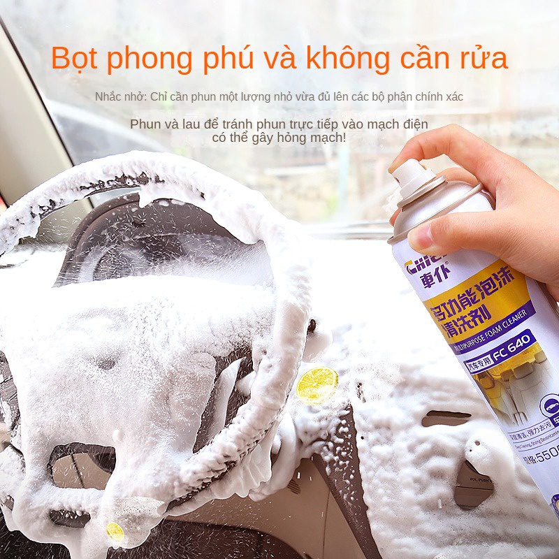 Chai xịt bọt vệ sinh nội thất xe ô tô Chief FC640 tẩy sạch vết ố trên ghế da vô lăng taplo chai 550ml