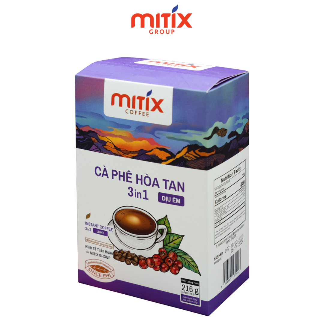 Hình ảnh Cà phê hòa tan 3in1 Mitix Dịu Êm loại 216gr