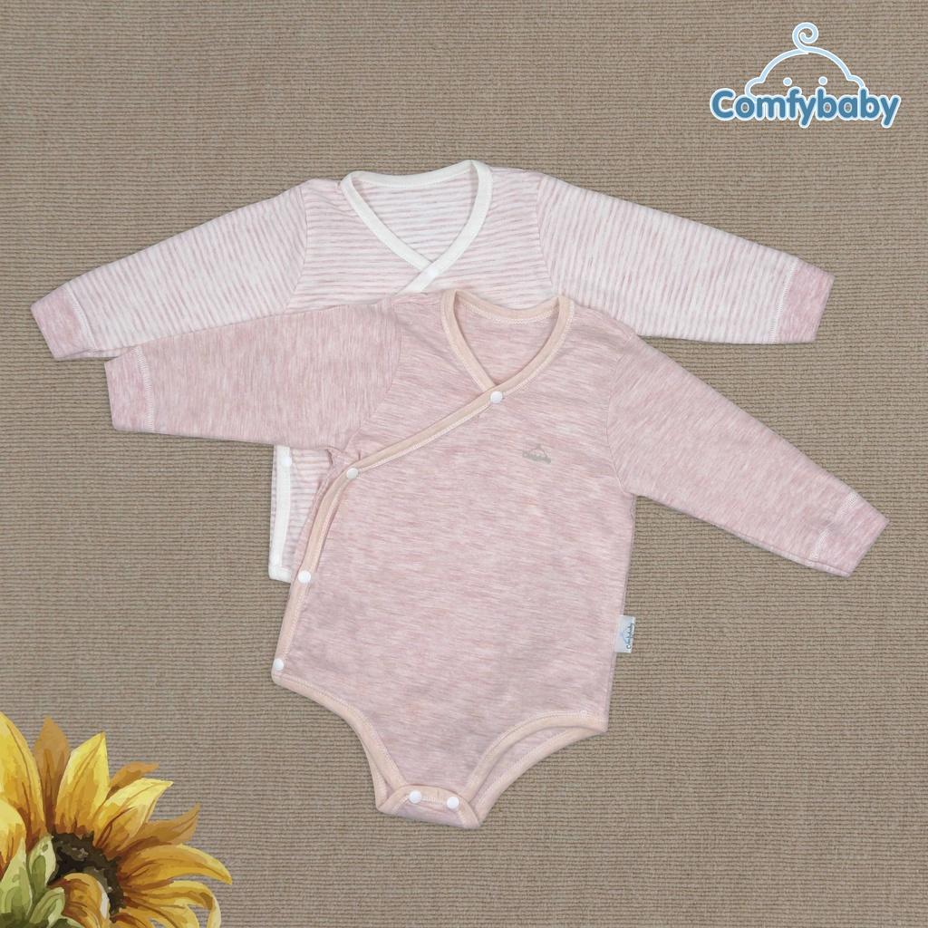 Set bodysuit giữ ấm ngực dài tay 2 món 100% Cotton cho bé ComfyBaby size từ 0-12 tháng hàng chính hãng