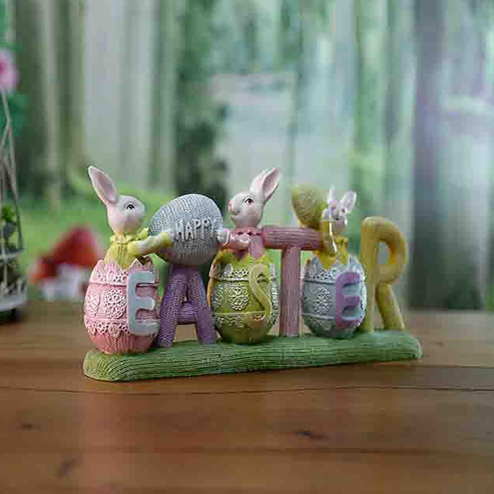 Easter Bunny Decor Bunny Statue for Tabletop Home Ornaments