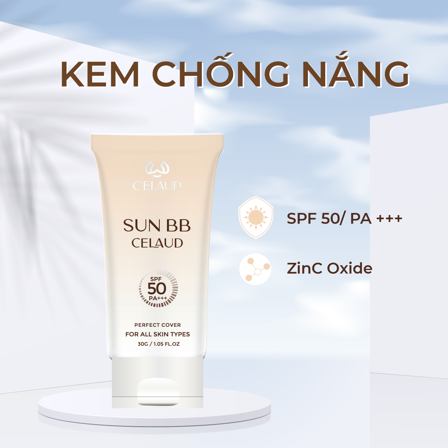 Combo 5 Kem Chống Nắng, Sữa Rửa Mặt, Tẩy Tế Bào Chết, Kem Dưỡng Trắng, Nước Hoa Hồng Celaud