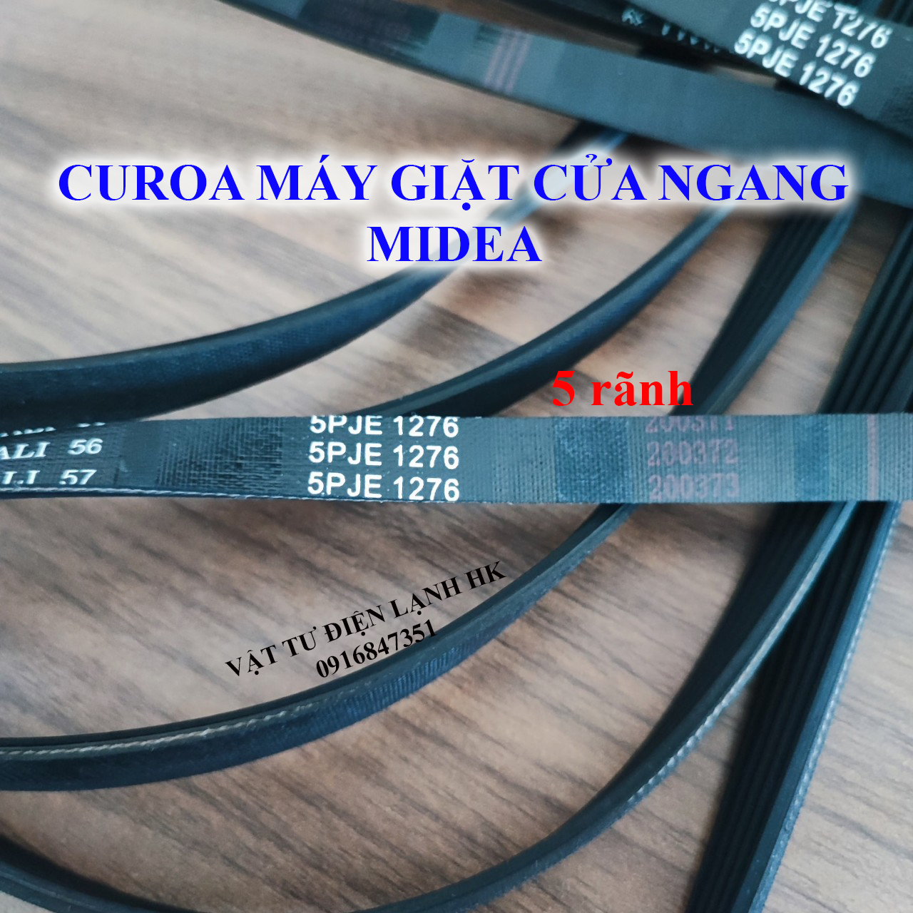 Dây curoa máy giặt sấy lồng ngang - đai culoa cửa trước 5PJE 1276 5PJE1276 for MIDEA MEDIA 5 rãnh