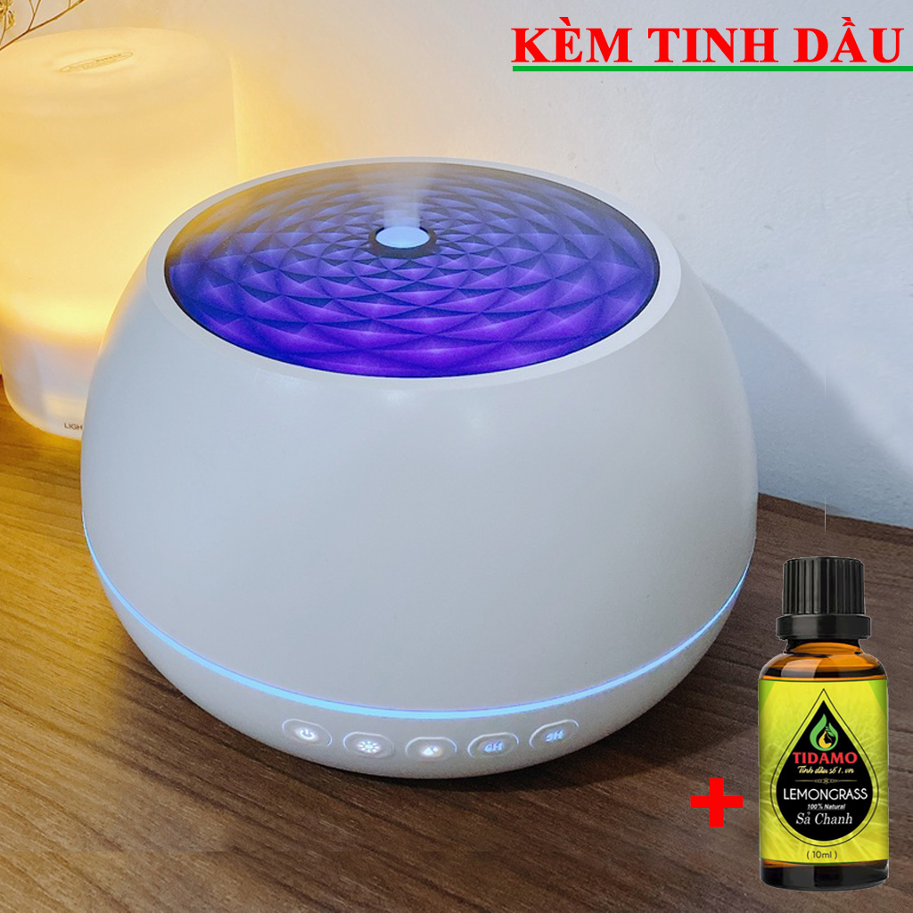 Máy Xông Tinh Dầu Dung Tích Lớn 1000ML Chuyên Dụng Cho Phòng Rộng, Kèm Tinh Dầu Sả Chanh | Máy Khuếch Tán Tinh Dầu Công Nghệ Siêu Âm, Phun Sương Mạnh Mẽ, Đèn LED 7 Màu Biến Đổi