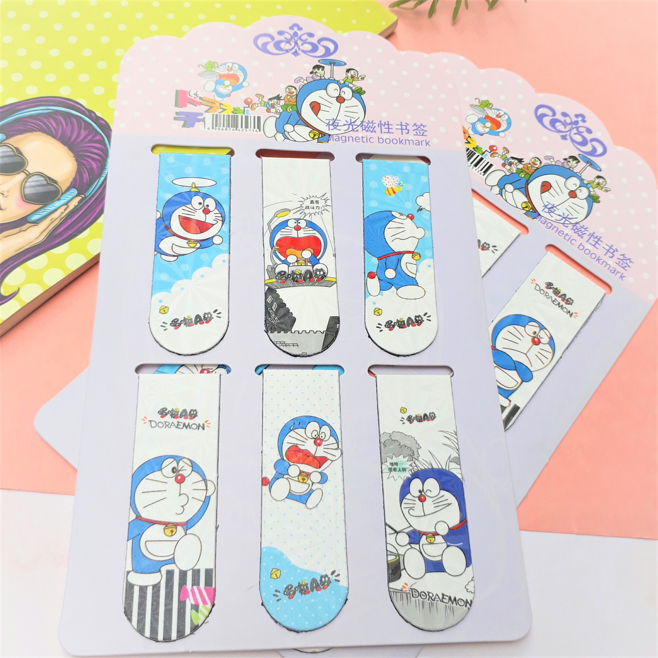 Combo 6 Bookmark Nam Châm Magnet ( Đánh Dấu Sách ) Truyện Doraemon (Doremon)