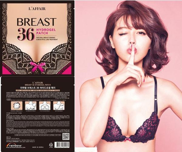 Hộp 10 miếng dán tăng vòng 1, săn chắc, chống chảy xệ Rainbow L'affair Breast 36 Hydrogel Patch 90g