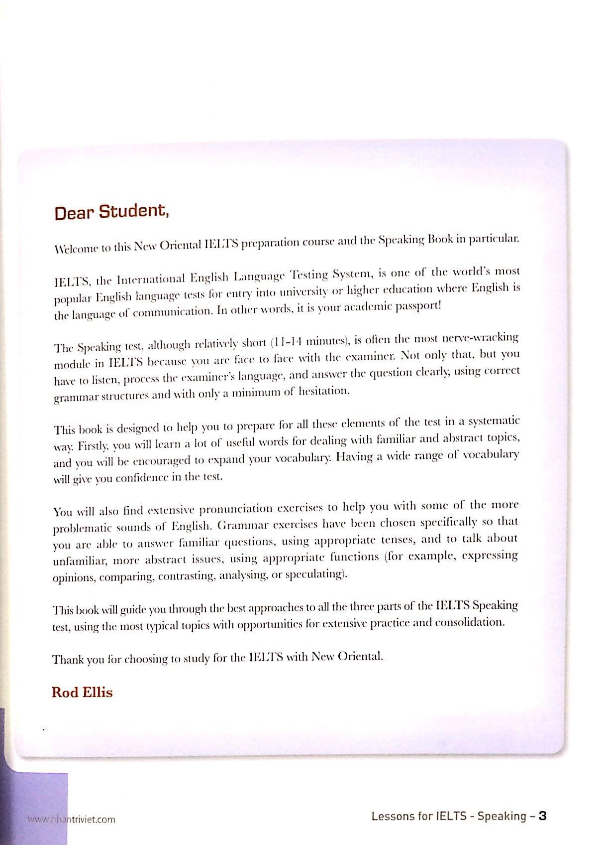 Sách Lessons For IELTS - Speaking