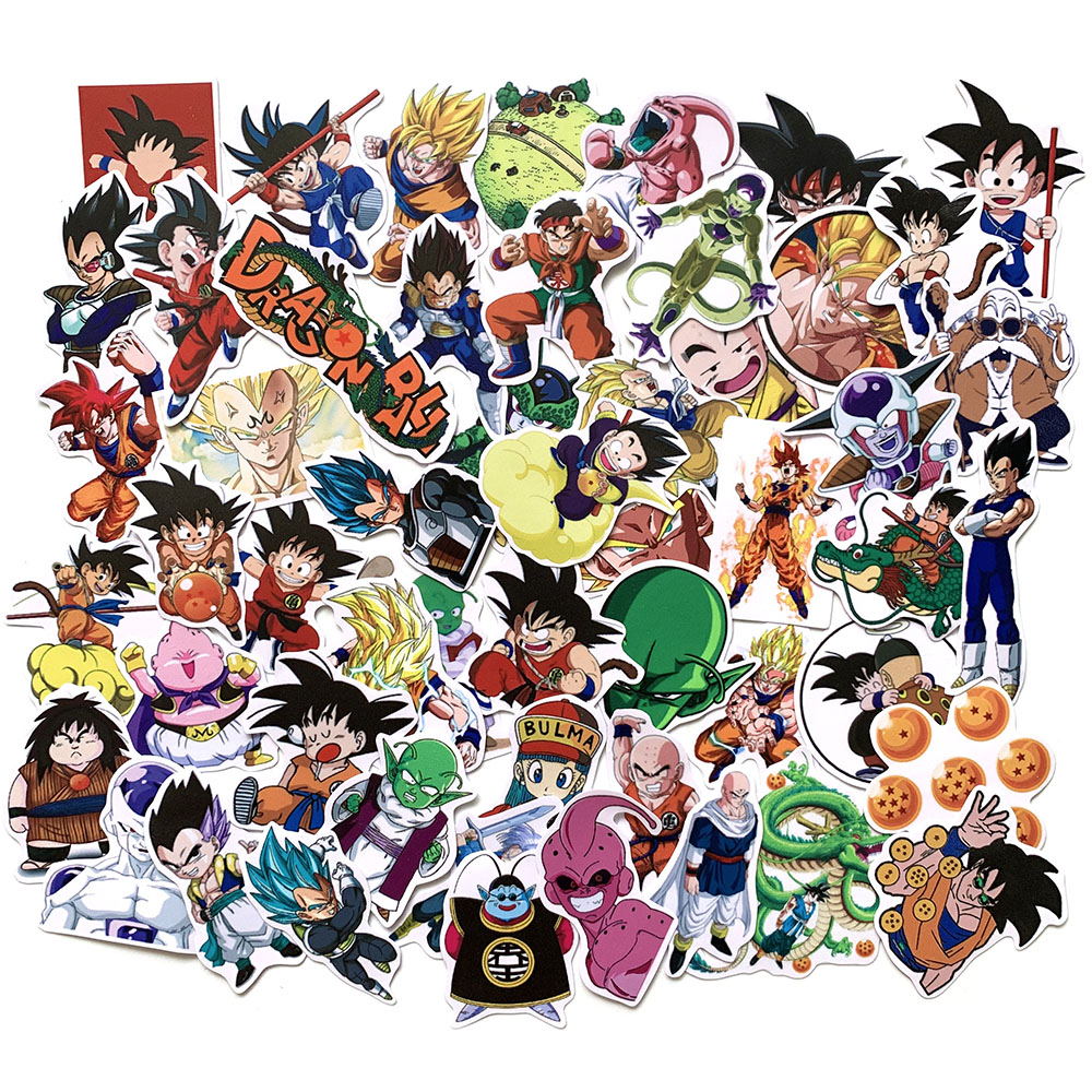 Sticker Dragon Ball Hình Dán Chủ Đề Bảy Viên Ngọc Rồng Goku Trang Trí Decal Chống Nước Chất Lượng Cao